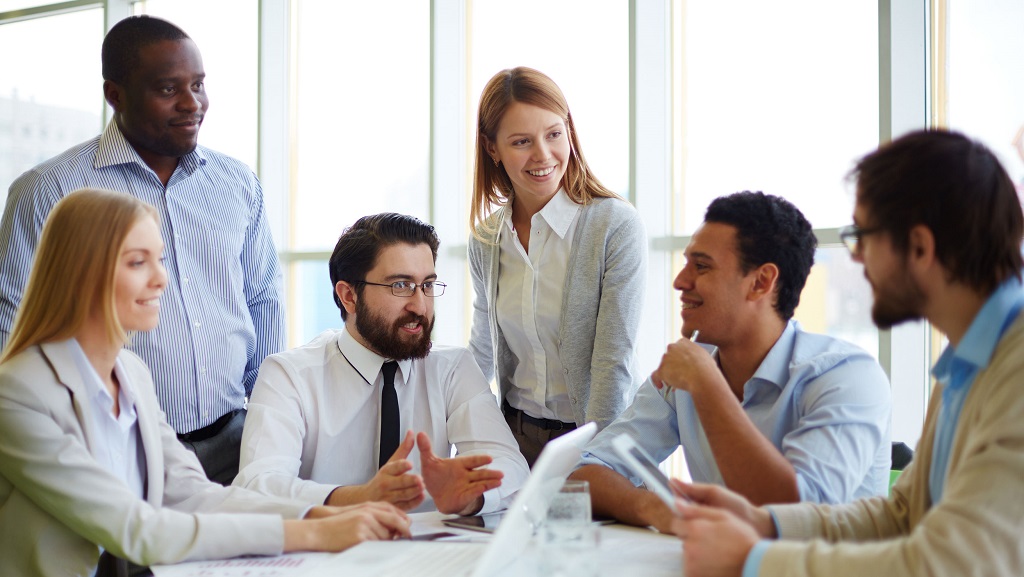 chief gathering his workers in boardroom