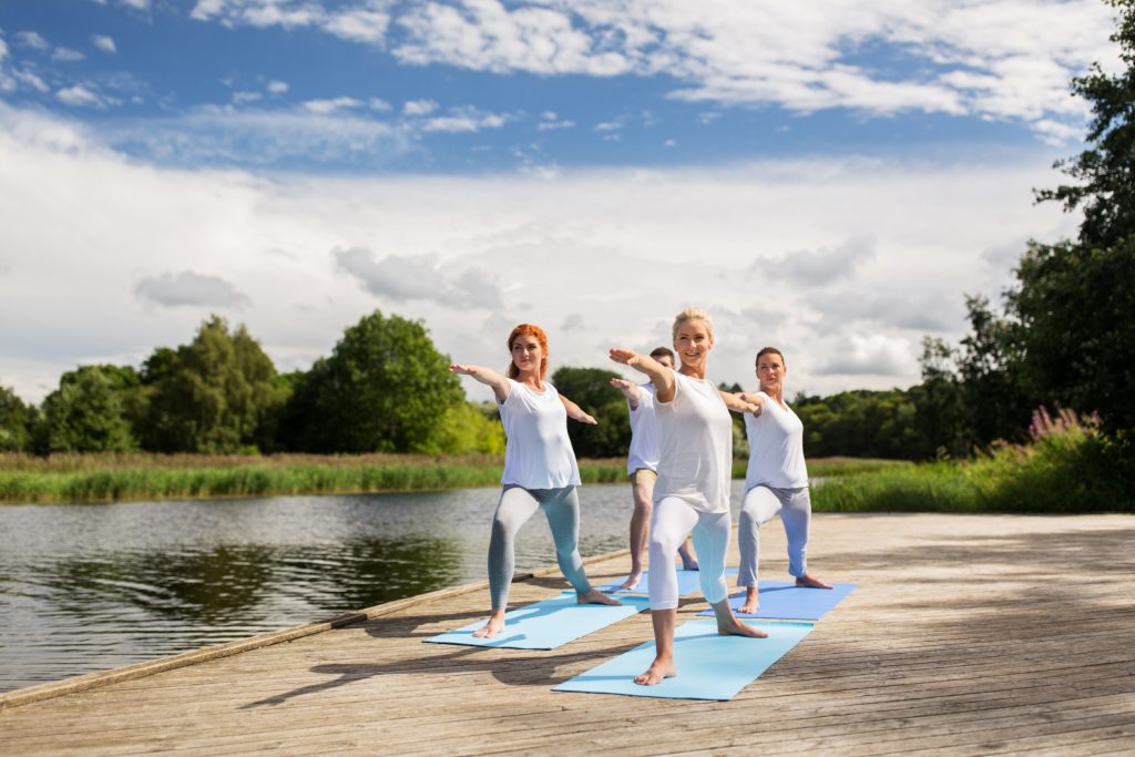 outdoor yoga class to foster wellness and foster a connection with nature